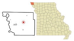 Atchison County Missouri Incorporated and Unincorporated areas Tarkio Highlighted